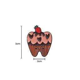 iDENTical Strawberry Tooth Shape Brooch - Pack of 1 (ZYR-7369) - 5