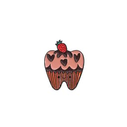 iDENTical Strawberry Tooth Shape Brooch - Pack of 1 (ZYR-7369) - 1