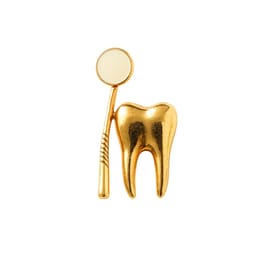 iDENTical Golden Crown With Mirror Tooth Shape Brooch - Pack of 1 (ZYR-7422) - 1