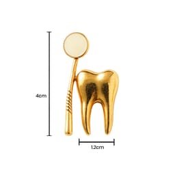 iDENTical Golden Crown With Mirror Tooth Shape Brooch - Pack of 1 (ZYR-7422) - 3