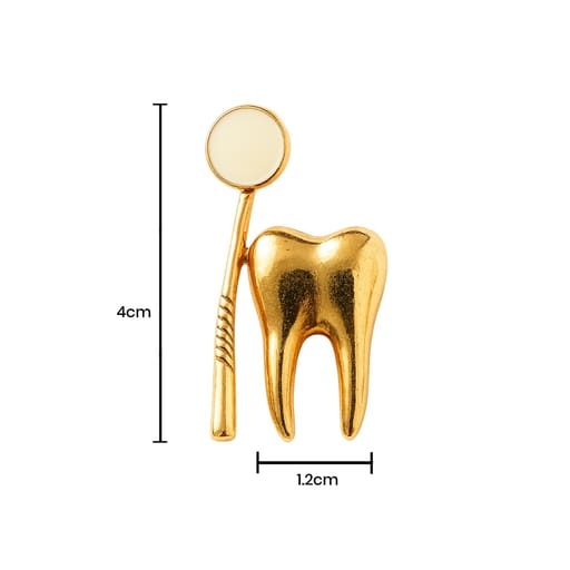 iDENTical Golden Crown With Mirror Tooth Shape Brooch - Pack of 1 (ZYR-7422)