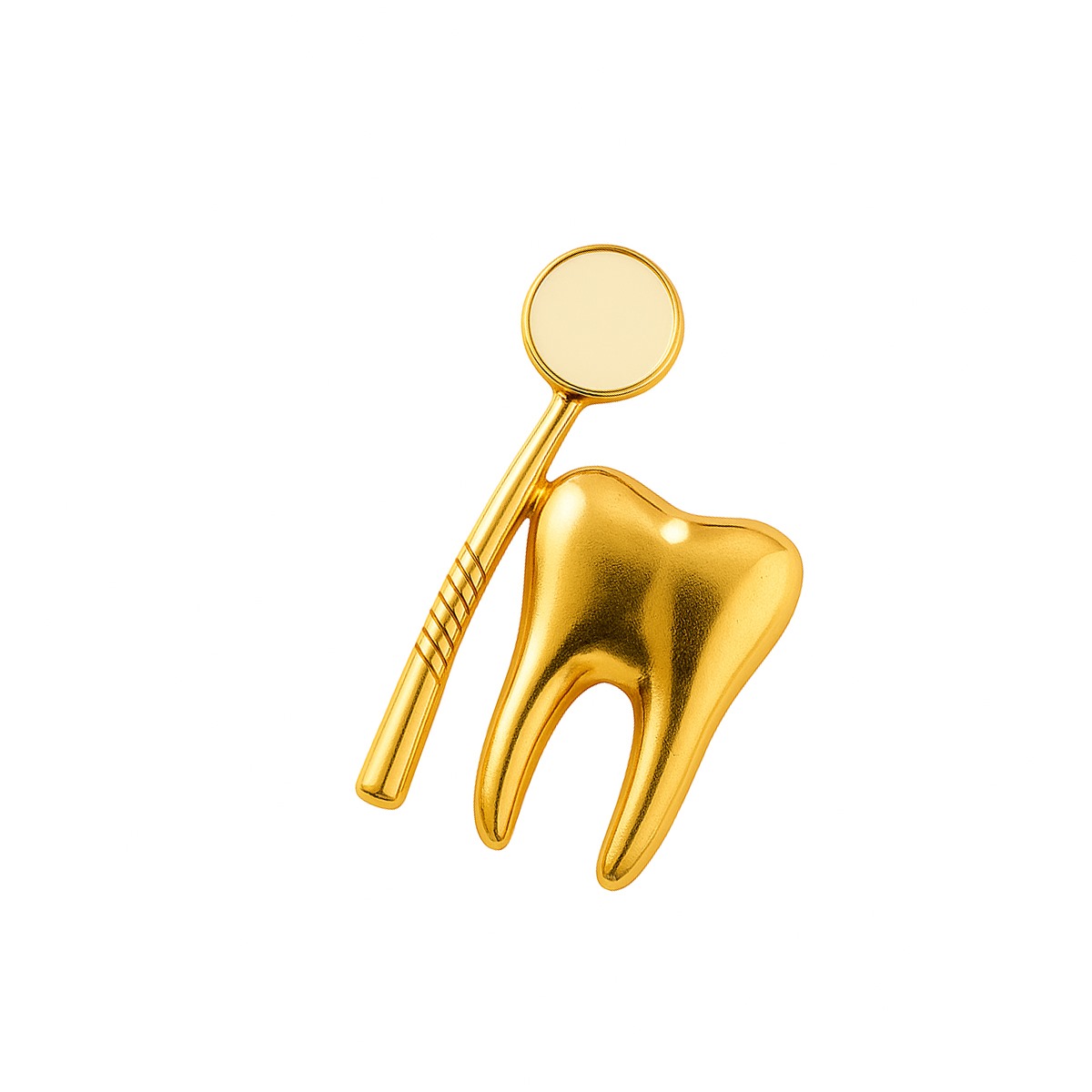 iDENTical Golden Crown With Mirror Tooth Shape Brooch - Pack of 1 (ZYR-7422)