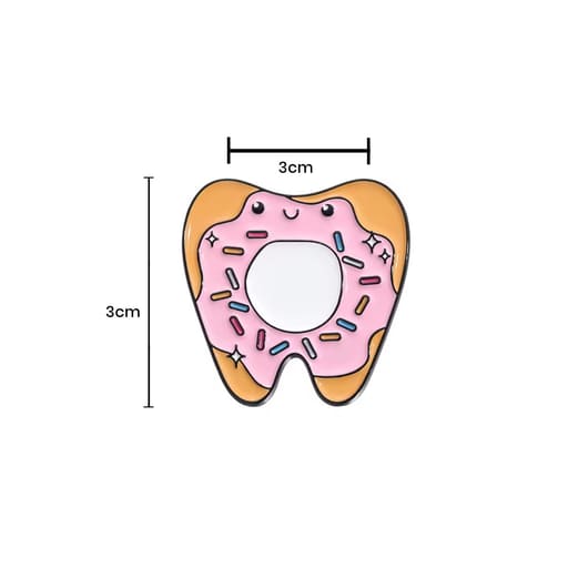 iDENTical Donut Tooth Shape Brooch - Pack of 1 (ZYR-7370)
