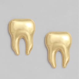iDENTical Golden Crown Shape Earrings - Set Of 1 (ZYR-4072) - 2