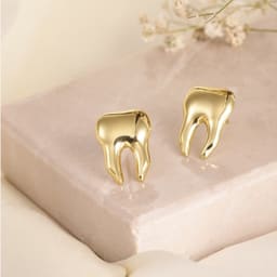 iDENTical Golden Crown Shape Earrings - Set Of 1 (ZYR-4072) - 4