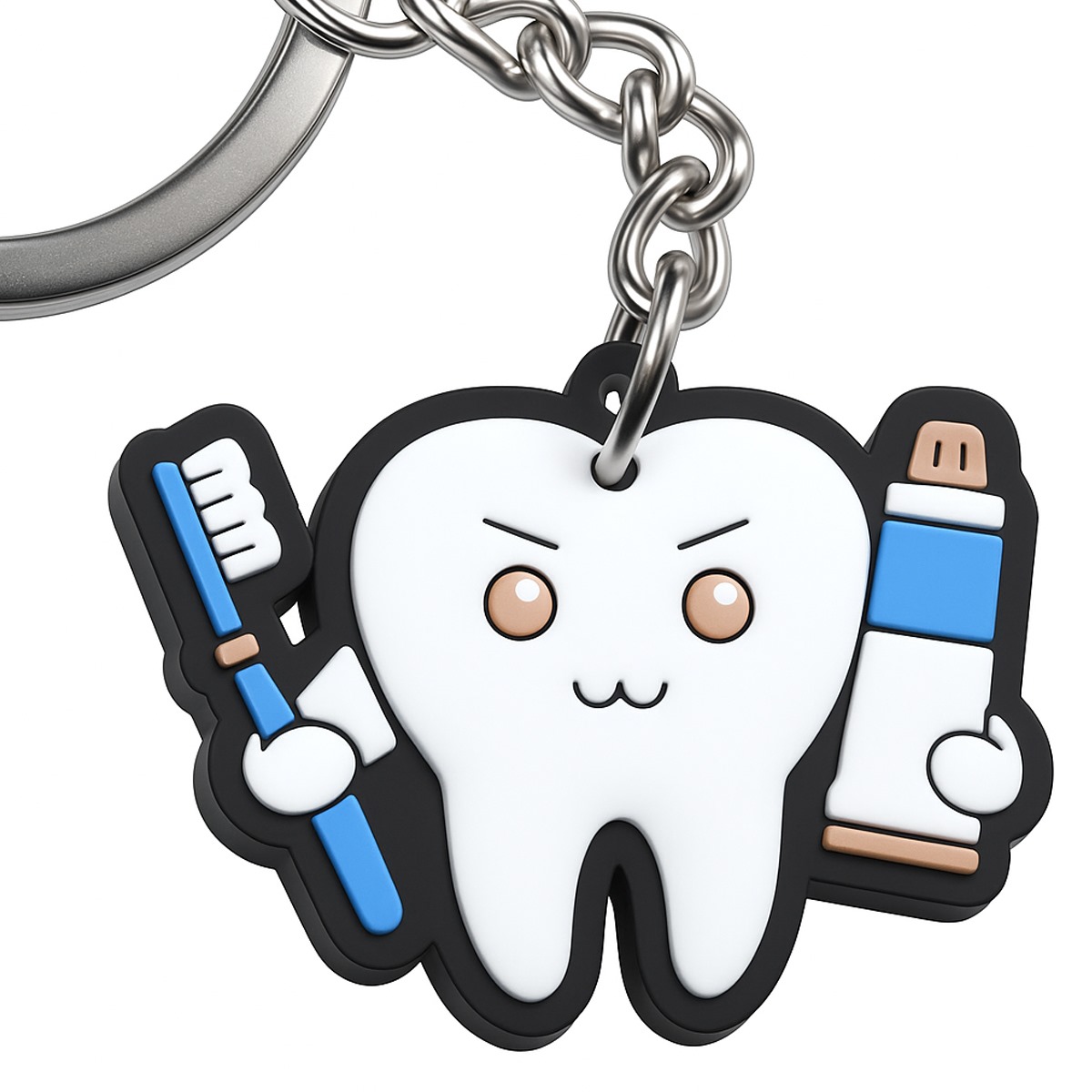 iDENTical Tooth Shape Keychain With Toothpaste & Toothbrush