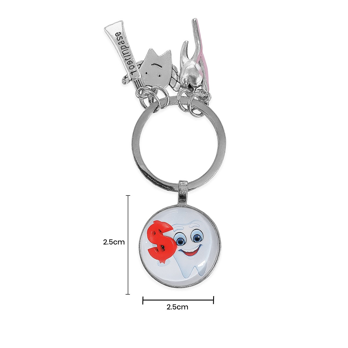 iDENTical Tooth Charm Keychain - White ZYR-4071