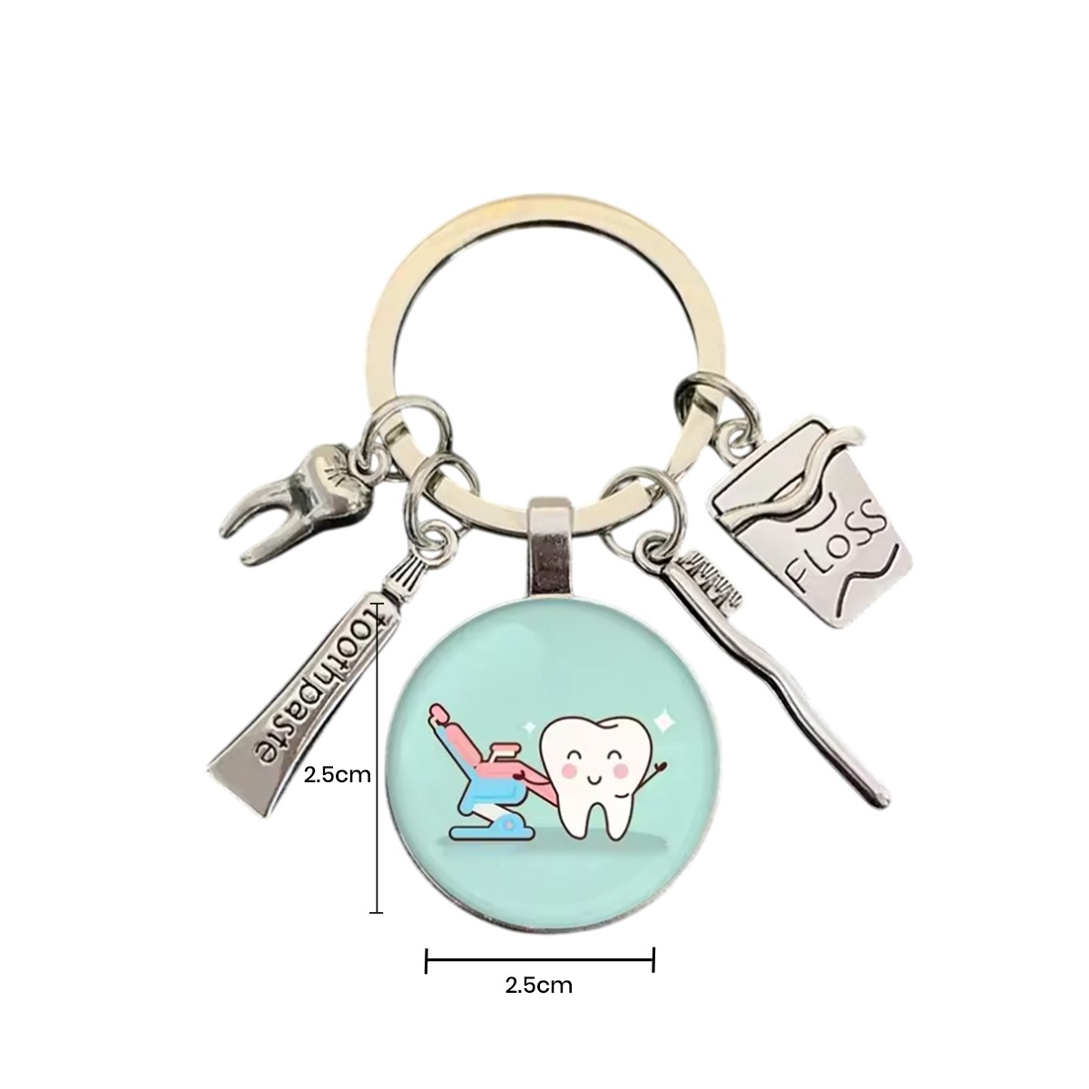 iDENTical Tooth Charm Keychain - Green ZYR-4071