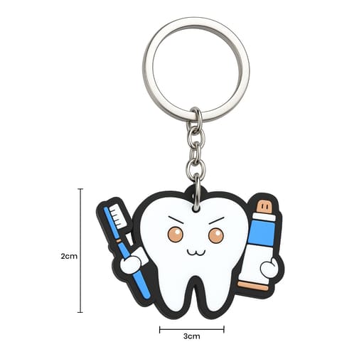 iDENTical Tooth Shape Keychain With Toothpaste & Toothbrush