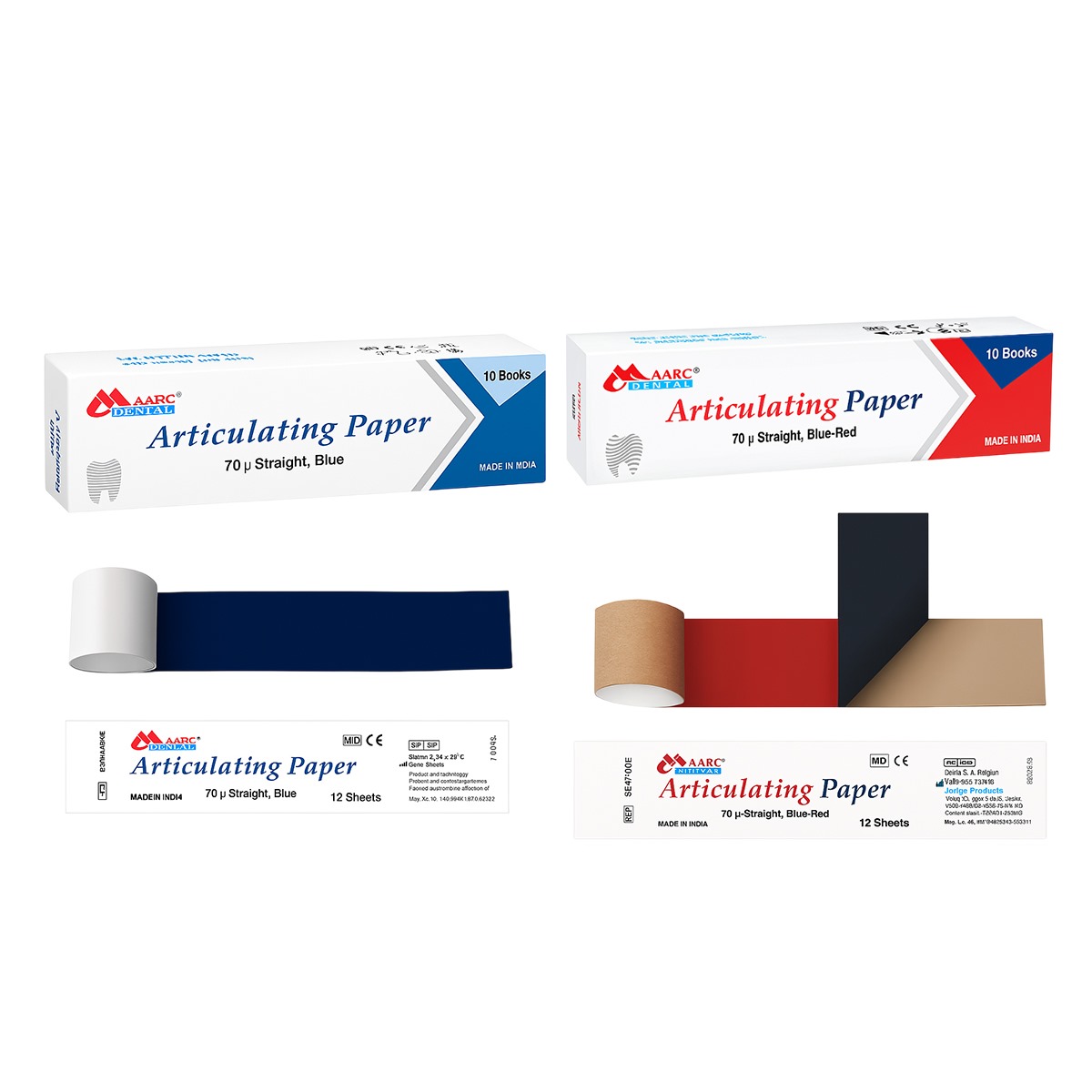 Maarc Articulating paper 70 Microns Straight - Blue/Red  (5527/001/E)