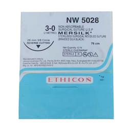 Ethicon Mersilk #3-0 Black Braided Suture1 - 76cm (Nw 5028) Pack Of 12
