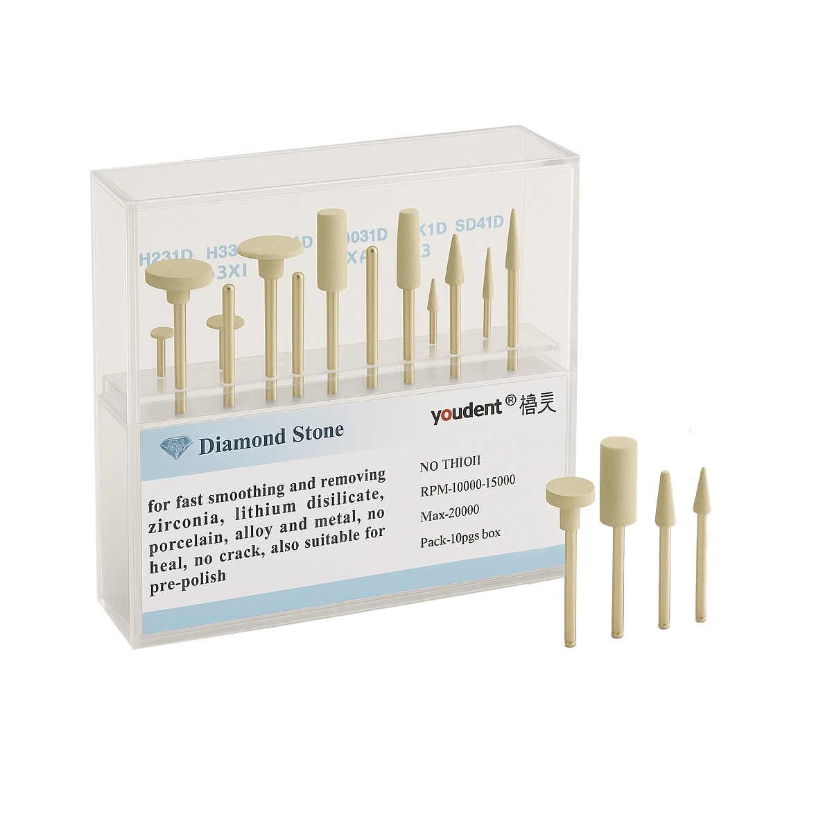Youdent Diamond Stones For Zirconia, Ceramic, Porcelain & Metal HP