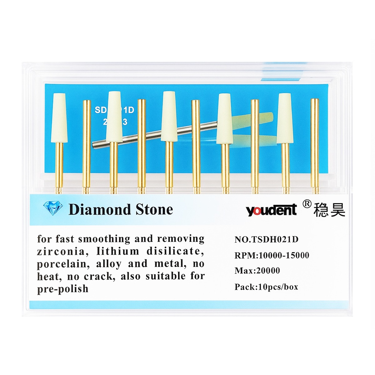 Youdent Diamond Stones For Zirconia, Ceramic, Porcelain & Metal HP