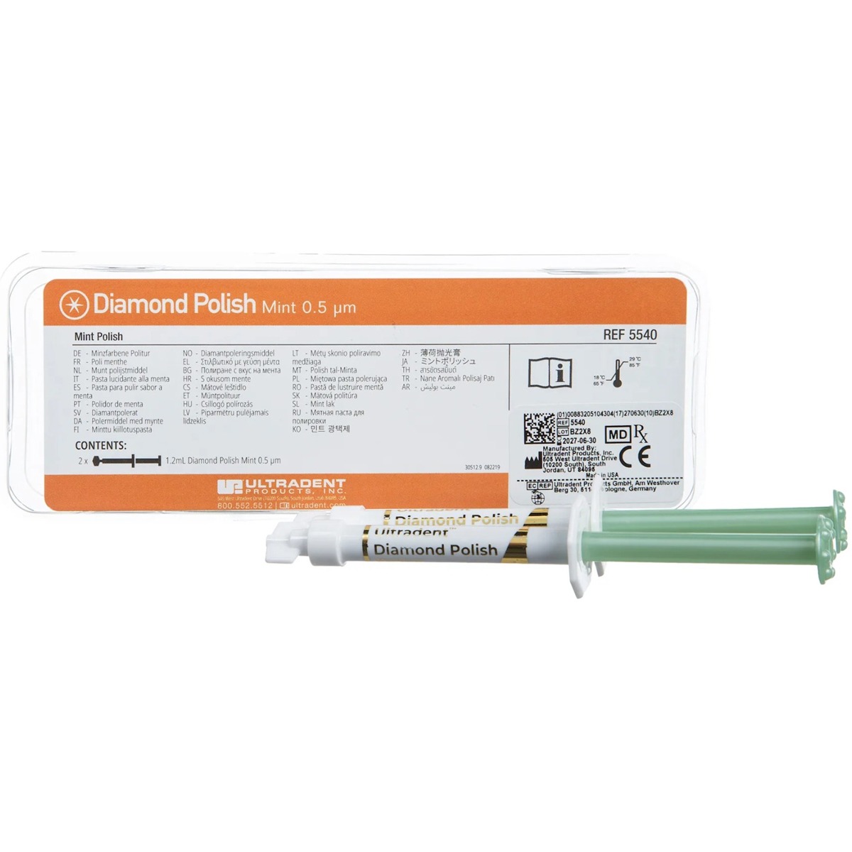 Ultradent Diamond Polish Mint Micron Refill - 0.5 Micron (5540) Pack of 2