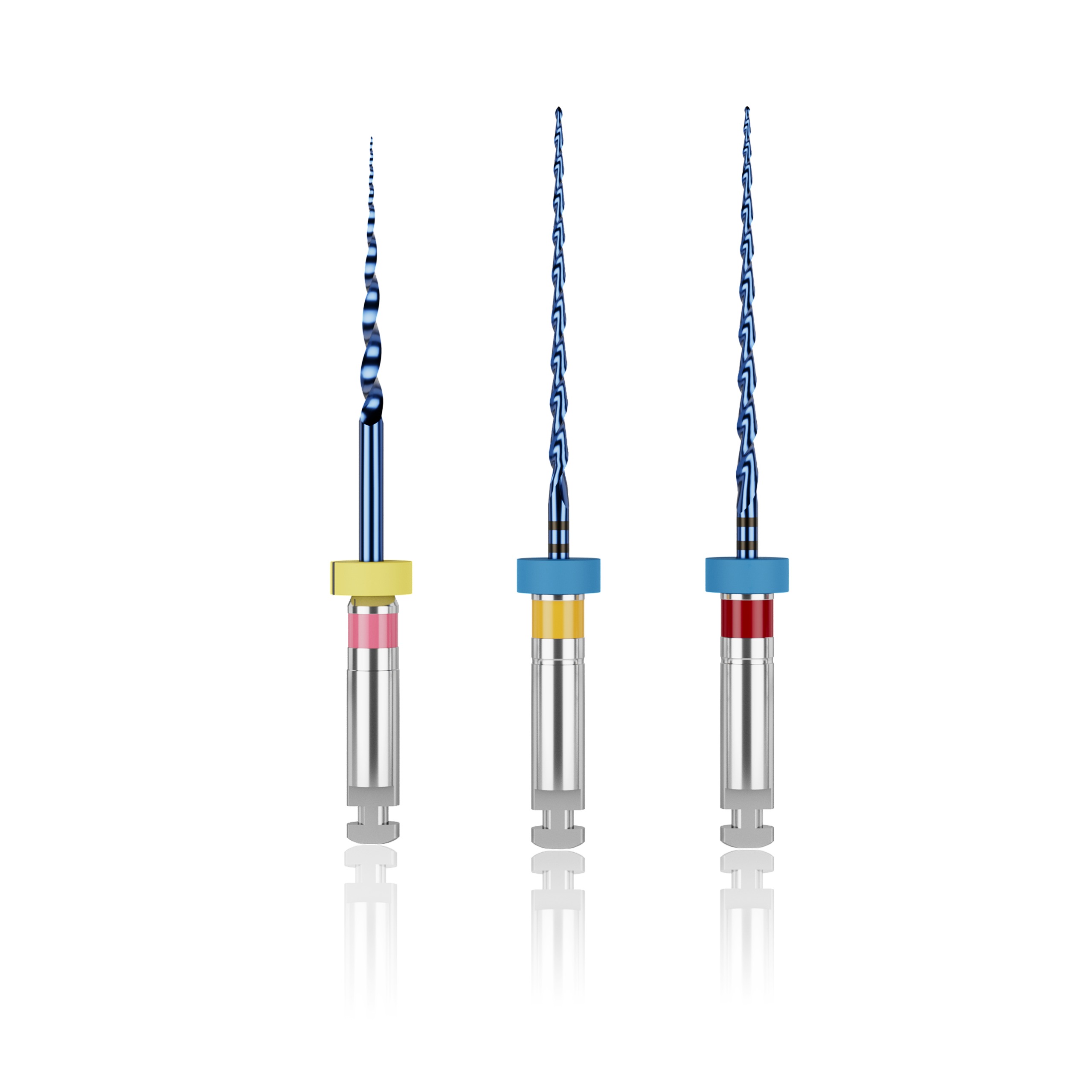 Waldent S-Blue Rotary Files Assorted 21mm Pack For Narrow And Curved Canal (Pack Of 3)