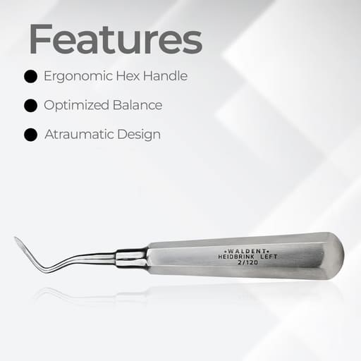 Waldent Root Elevator Heidbrink Hex Handle  - Left (2/120)
