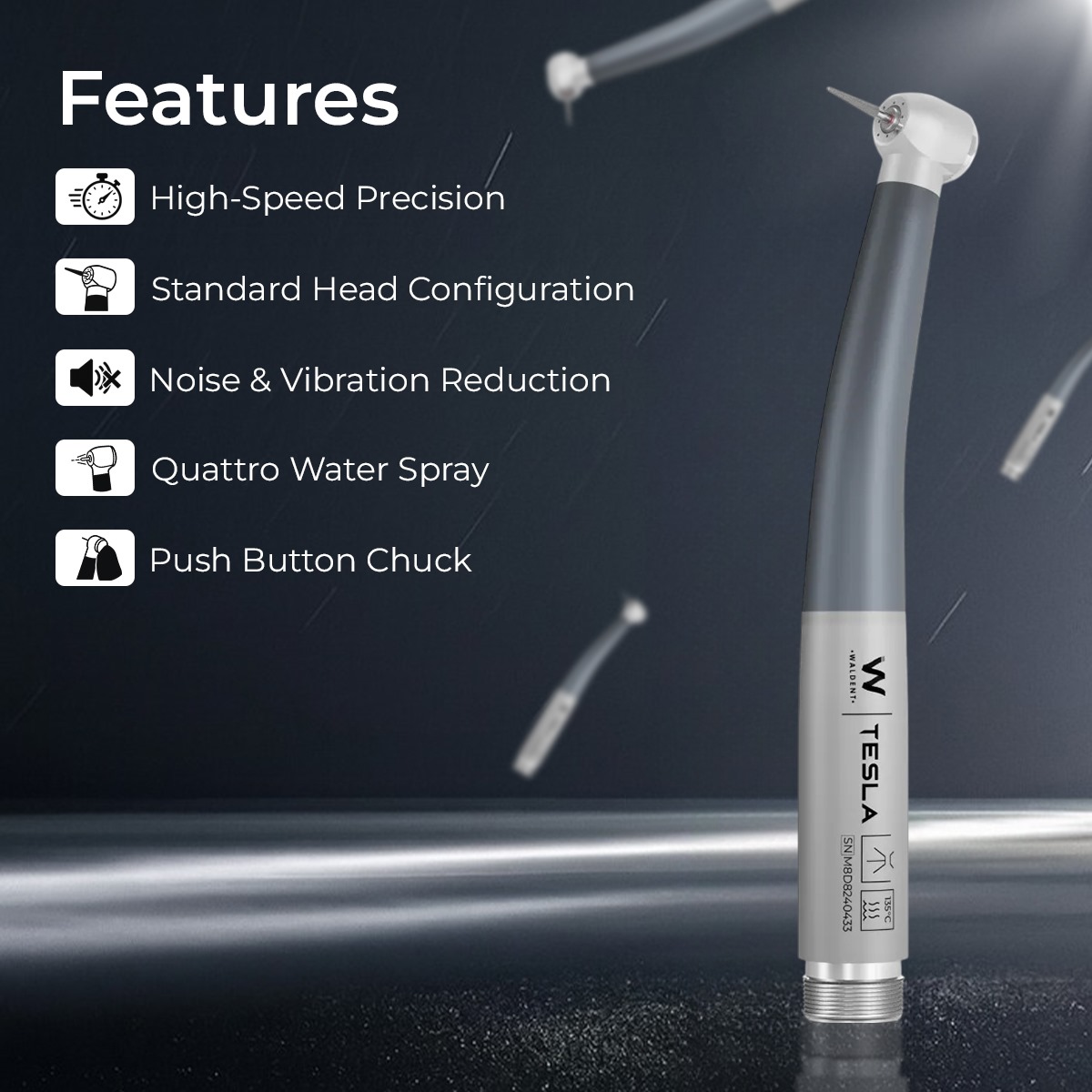 Waldent Tesla Airotor Standard Head - 4 Hole Connection (W-166)