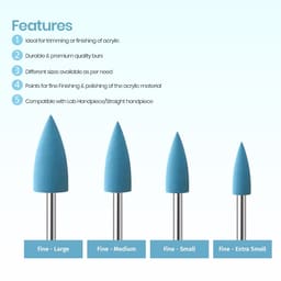 ET Dental Acrylic Polishers Points Blue Fine (Pack of 1) - 8