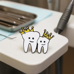 iDENTical Twin Tooth With Matching Crowns Shape Brooch - Pack Of 1 (ZYR-4070) - 5