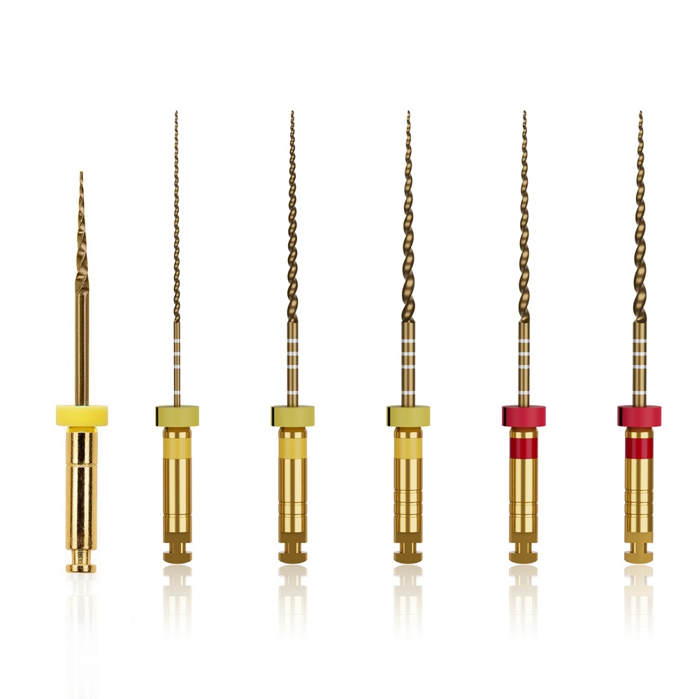 Waldent Wal-flex Gold Rotary Files 25mm Assorted- (W1-W6) (Pack Of 6) 