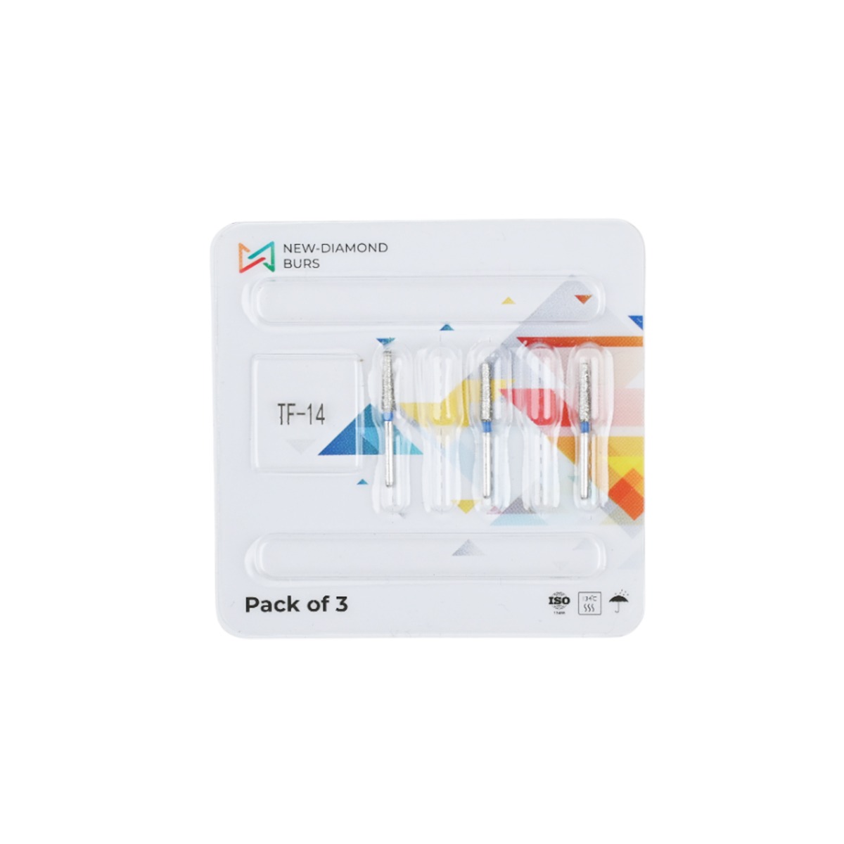 NewDiamond Taper Fissure Diamond Bur TF-14 ( Pack Of 3)