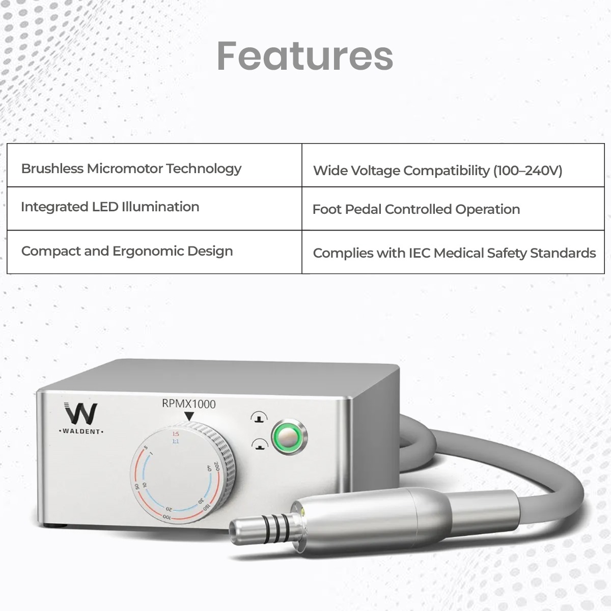 Waldent TurboDrive Elite Brushless LED Electric Motor