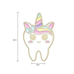 iDENTical Unicorn Tooth Shape Brooch - Pack of 1 (ZYR-7358) - 5
