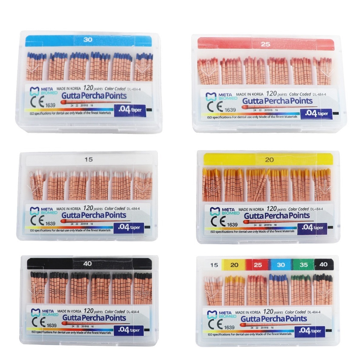 Meta Gutta Percha Points Special Taper - 4% (Pack of 120)