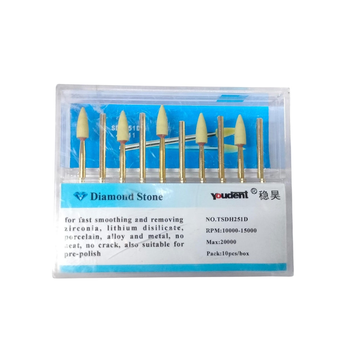 Youdent Diamond Stones For Zirconia, Ceramic, Porcelain & Metal HP (TSDH251D)