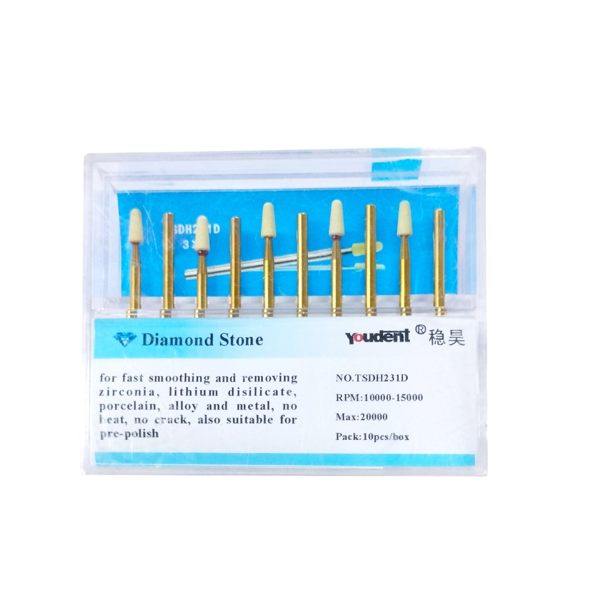 Youdent Diamond Stones For Zirconia, Ceramic, Porcelain & Metal HP (TSDH231D)