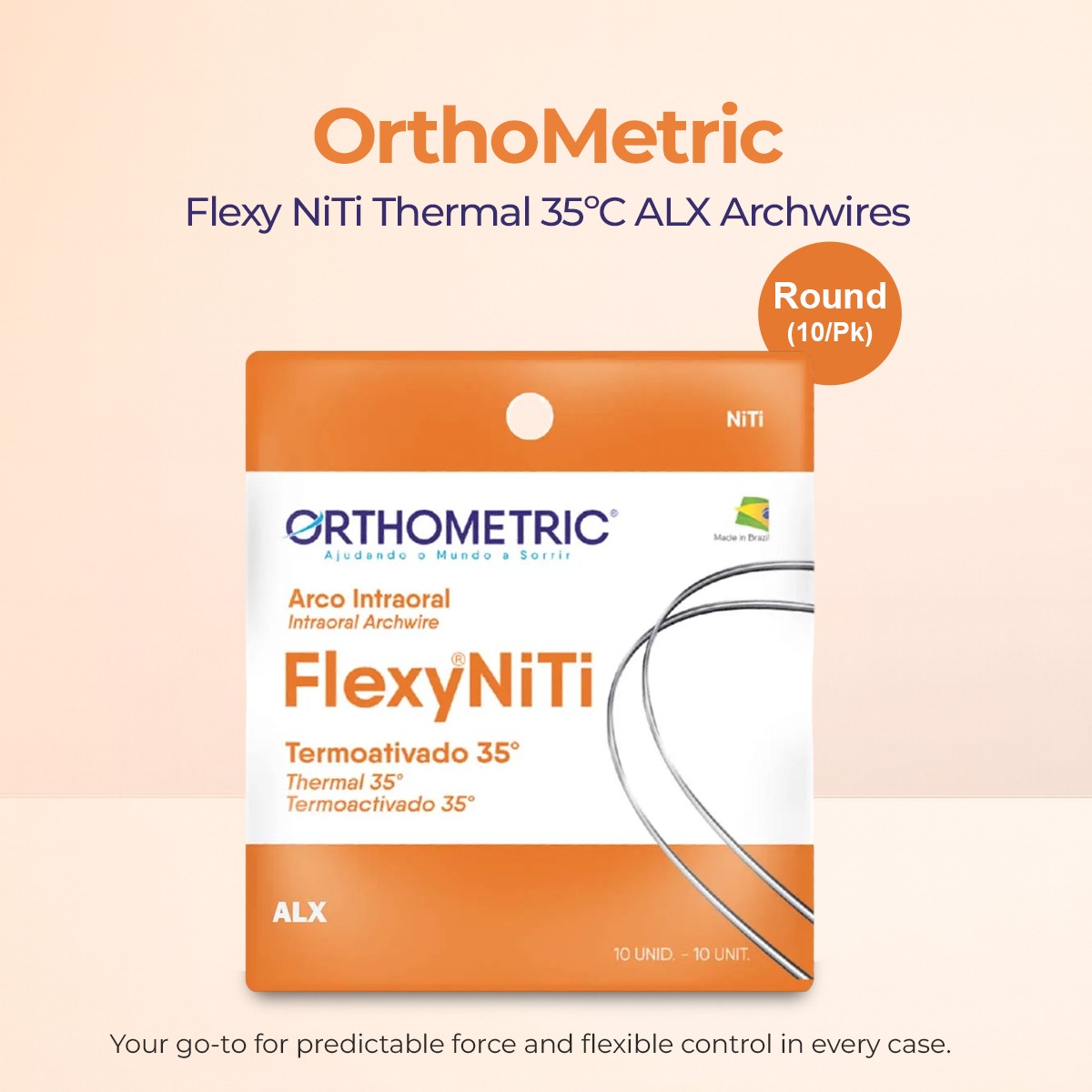 OrthoMetric Flexy NiTi Thermal 35ºC ALX Archwires - Round (10/Pk)