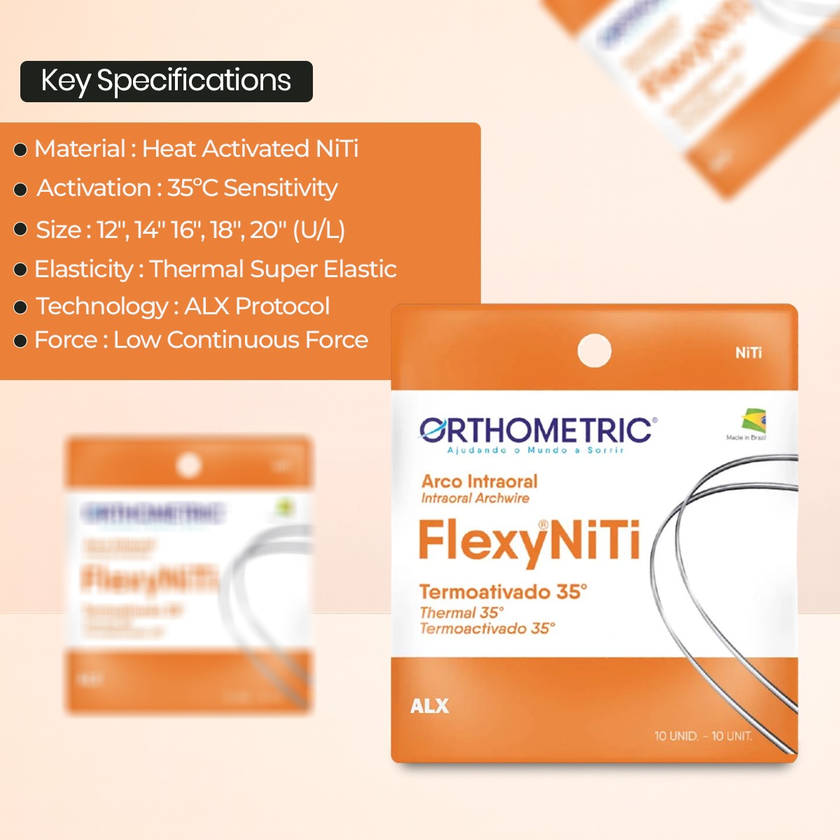 OrthoMetric Flexy NiTi Thermal 35ºC ALX Archwires - Round (10/Pk)