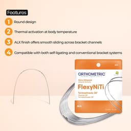 OrthoMetric Flexy NiTi Thermal 35ºC ALX Archwires - Round (10/Pk) - 10