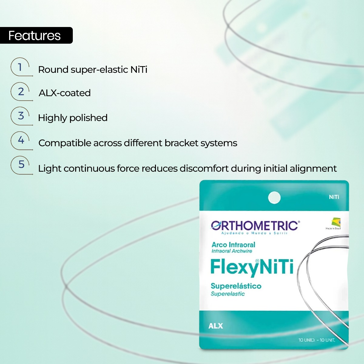 OrthoMetric Flexy NiTi Super Elastic ALX Archwire - Round (10/Pk)