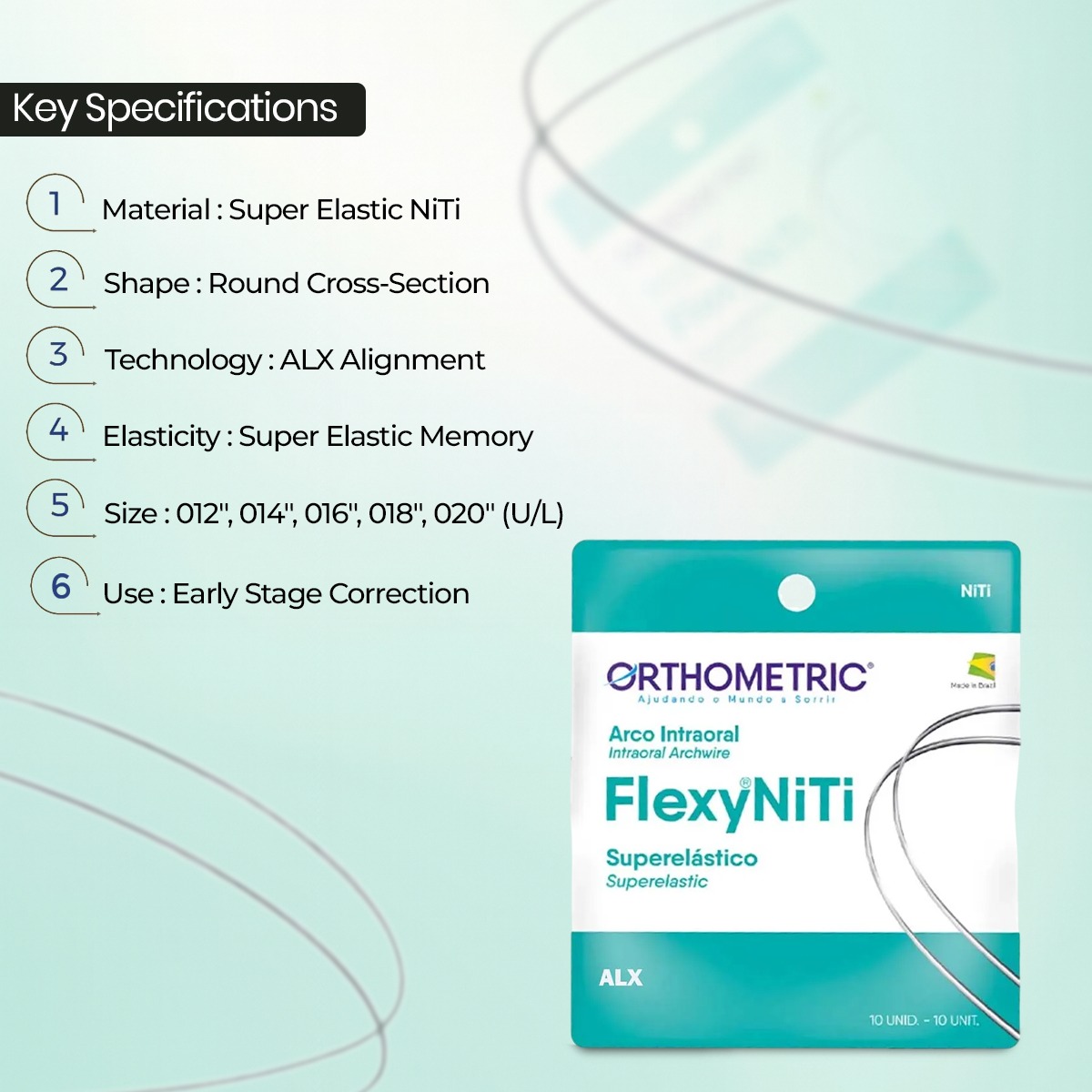 OrthoMetric Flexy NiTi Super Elastic ALX Archwire - Round (10/Pk)