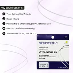 OrthoMetric Stainless Steel Archwires - Round (10/Pk) - 10