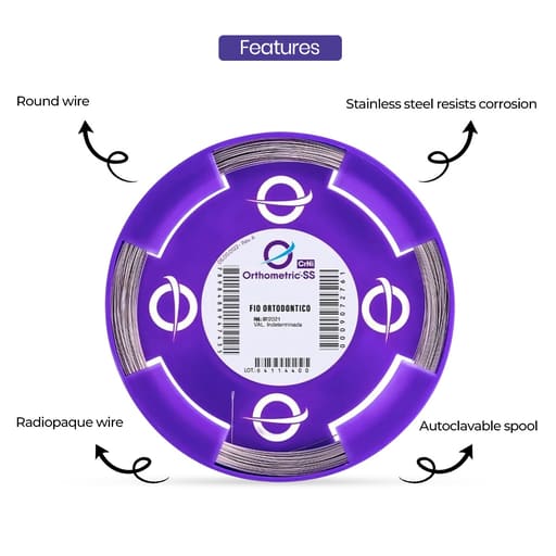 OrthoMetric SS CrNi Elastic Hard Wires Round In Roll 50gm