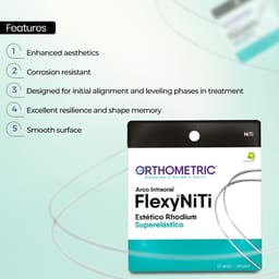 OrthoMetric Flexy NiTi Super Elastic Esthetic Rhodium Plated Archwires - Round (1/Pk) - 5
