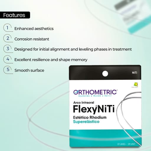 OrthoMetric Flexy NiTi Super Elastic Esthetic Rhodium Plated Archwires - Round (1/Pk)