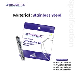 OrthoMetric Braided Eight Strand Woven SS Archwire - Rectangular (10/Pk) - 6