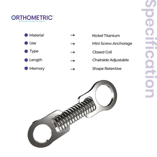OrthoMetric Flexy NiTi Orthodontic Close Springs For Mini Screw