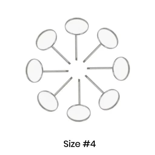 Waldent Mouth Mirror Tops Plain #4 Pack of 12 (K13/4)