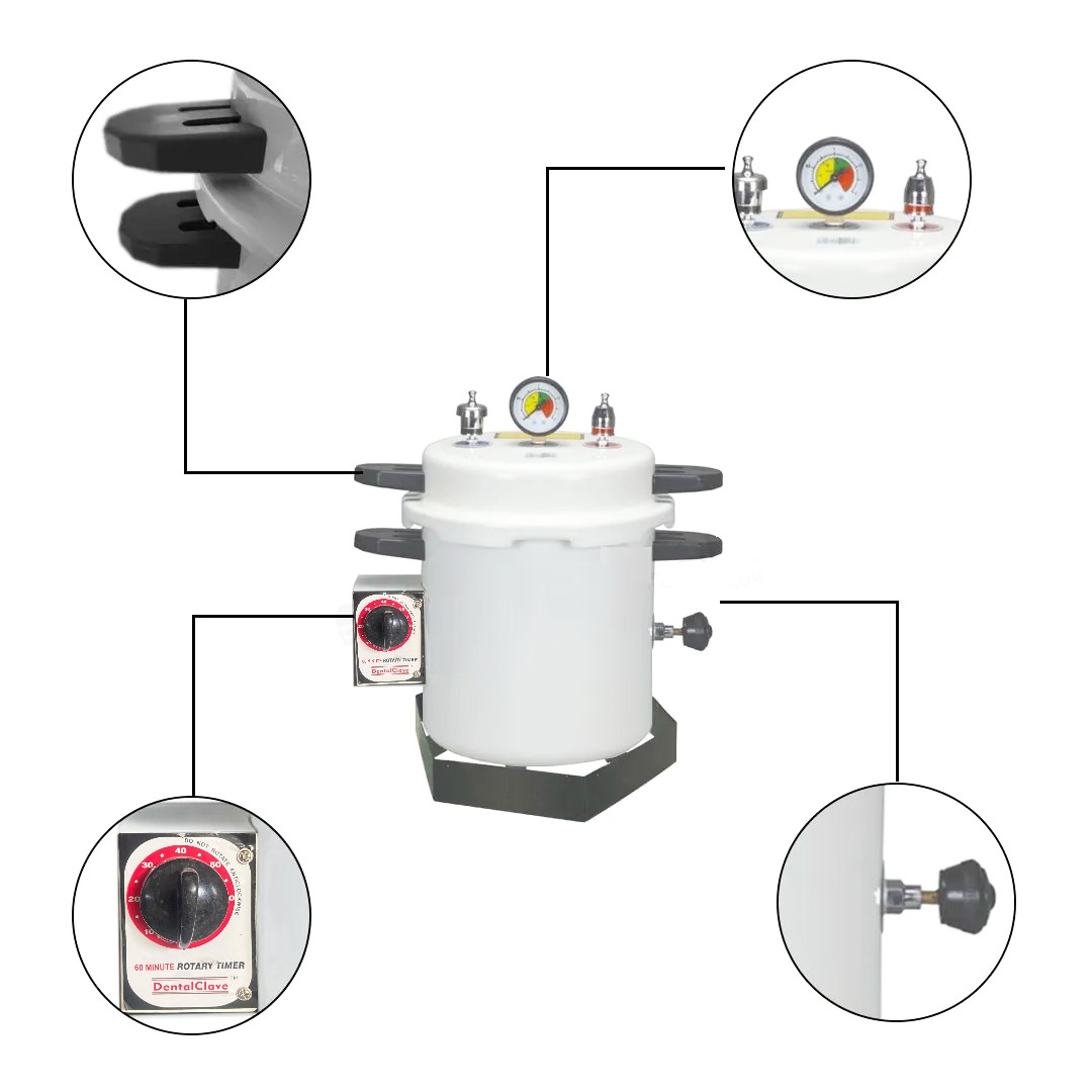 Life Dentalclave With Rotary Timer - 12 Litres (Cream) With Drum (8 x 8 inches) [ST911EPT]