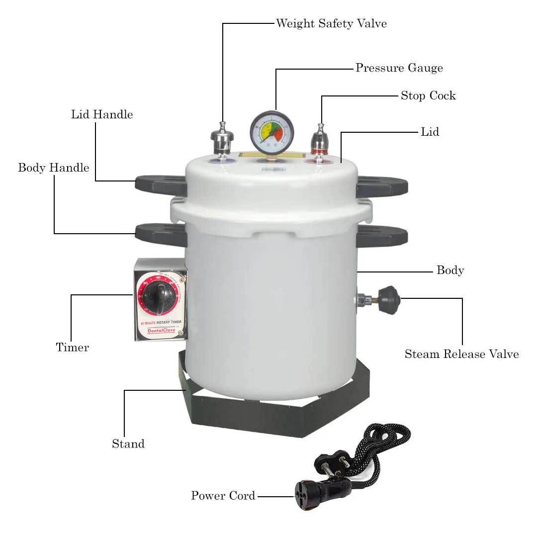 Life Dentalclave With Rotary Timer - 12 Litres (Cream) With Drum (8 x 8 inches) [ST911EPT]