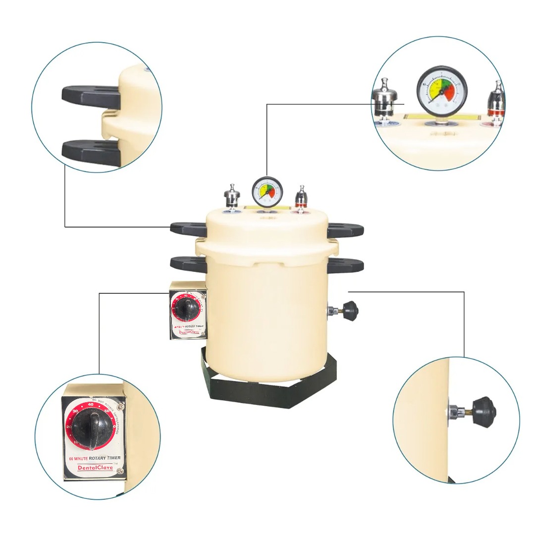 Life Dentalclave With Rotary Timer - 12 Litres (Cream) With Drum (8 x 8 inches) [ST911EPT]