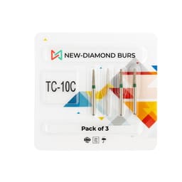 NewDiamond Tapered Cone FG Diamond Bur TC-10C (Pack Of 3) - 1