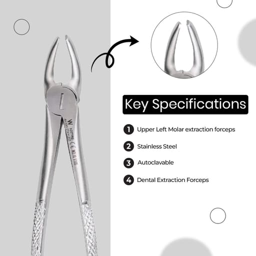 Waldent Tooth Extraction Forceps Upper Molars Left, No.18 (1/105)