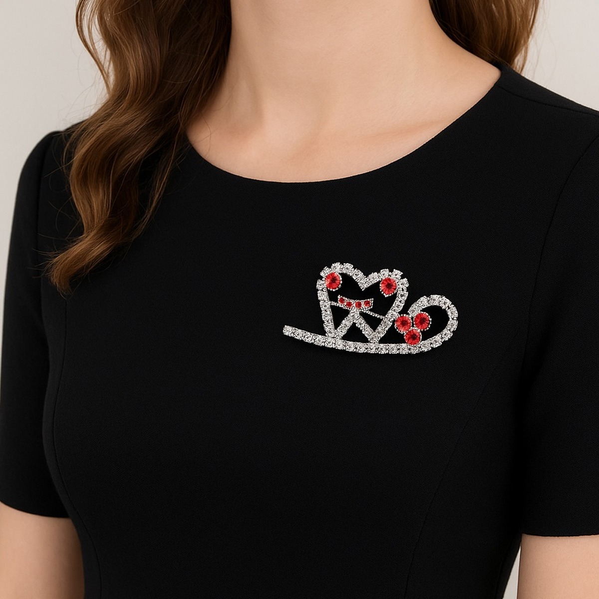 iDENTical Sparkling Tooth & Cloud Brooch With Stones ZYR-4048