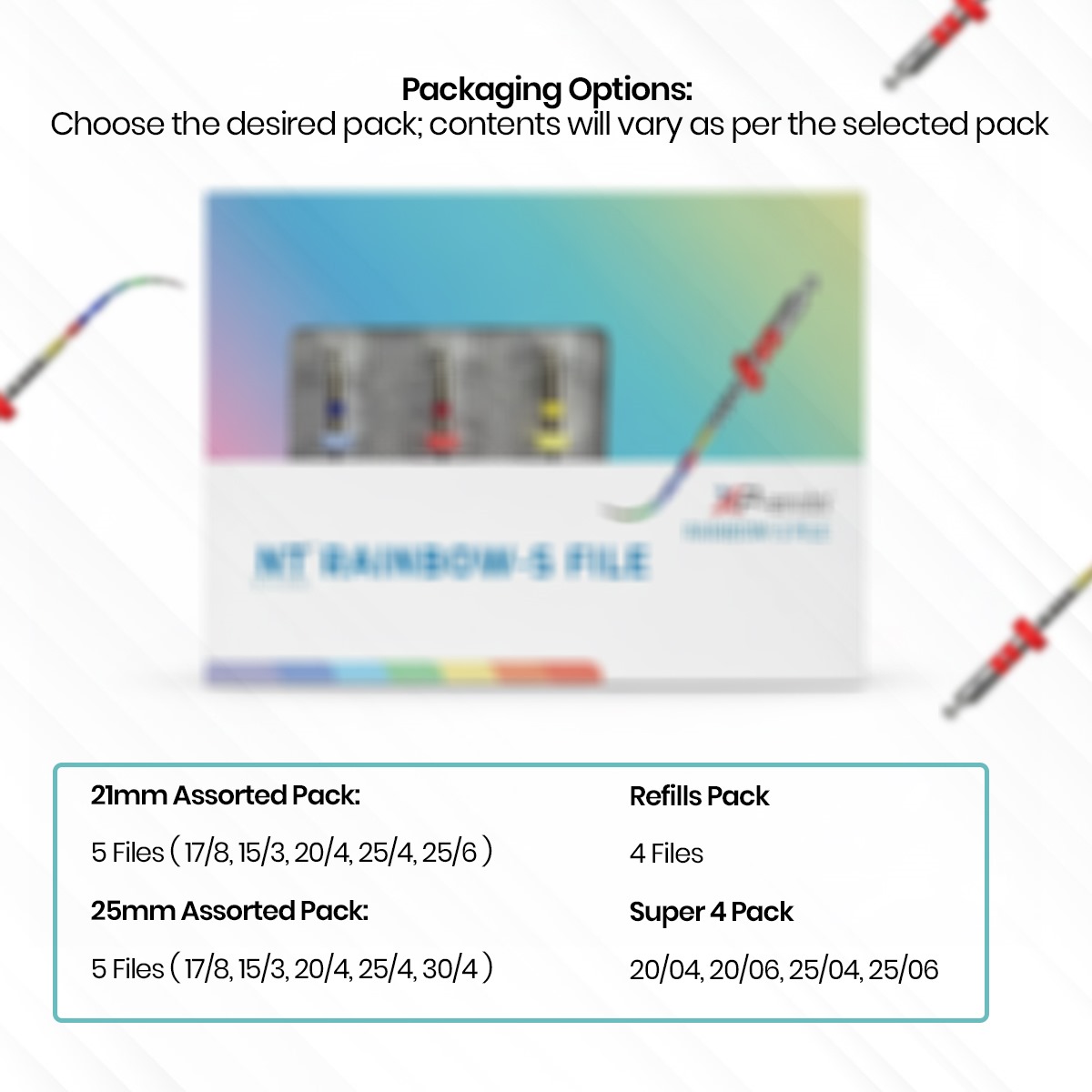 NT Rainbow S NiTi Rotary Files