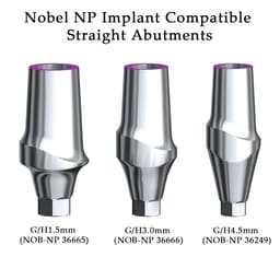 Dentaltech Straight Abutments - Nobel Biocare NP Implant Compatible - 1